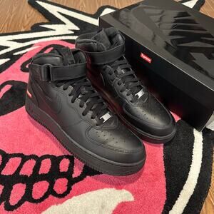 Nike Air Force 1 Mid Supreme - Black - Size 10.5 - Brand New